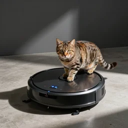 cat on a roomba