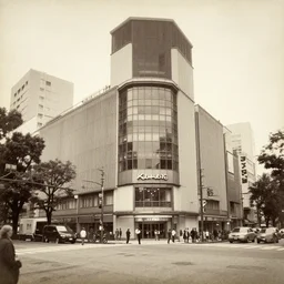 1800s photo of modern Akihabara, sepia, faded
