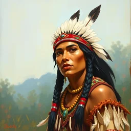 disney painting of a native american