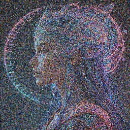 Planar divinity, Maya Ali as a mage, side profile portrait, sweat drops, neon, fibonacci, insane, intricate, highly detailed, digital painting, artstation, concept art, smooth, sharp focus, illustration, Unreal Engine 5, 8K, art by artgerm and greg rutkowski and alphonse mucha