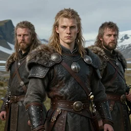 portrait of a handsome young icelandic warrior, art by denys tsiperko and bogdan rezunenko and franz xaver kosler, hyperrealism, fantasy art