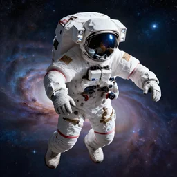 an ultradetailed matte painting of an enlighted astronaut, drifting through a nebula, star in the background, intricate detail, cinematic, 8 k, cel shaded, volumetric lighting, octane render, art by artgerm and alphonse mucha, pixv