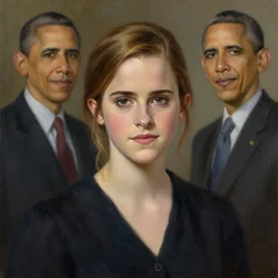 emma watson, painting by barack obama