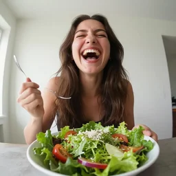 dmt gopro photo first person perspective of psilocybin woman laughing with sallad