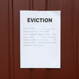 eviction notice on a door