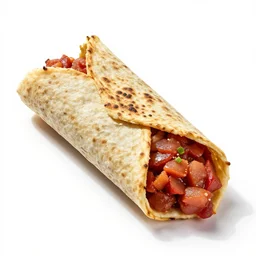 ruby red shawarma, commercial catalog photo, isolated on a pure white background, centered, entire object in frame, sharp focus, soft studio lighting