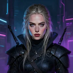 a portrait of cara delevingne as witcher, cyberpunk, fantasy, neon lights, sharp focus, intricate, elegant, digital painting, artstation, matte, highly detailed, concept art, illustration, ambient lighting, art by ruan jia and artgerm and range murata and wlop and ross tran and william, adolphe bouguereau and beeple