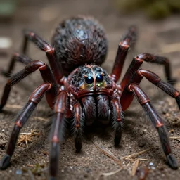 australian spider with 1 0 0 eyes, shiny, translucent, terrifying, creepy, realistic, hdr dramatic lighting, grotesque, disgusting, frightening