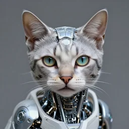 A cyborg cat, realistic, sharp focus, 8k high definition, insanely detailed, intricate, elegant, art by Eddie Mendoza