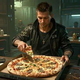stoned pizza dude Cyberpunk 2077. CP2077. 3840 x 2160