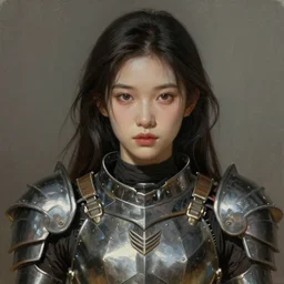 a photorealistic painting of an attractive young girl, partially clothed in metal-plated battle armor, olive skin, long dark hair, beautiful bone structure, symmetrical face, perfect eyes, intricate, elegant, digital painting, concept art, illustration, sharp focus, minimal artifacts, from Metal Gear, in the style of Ruan Jia and Mandy Jurgens and Greg Rutkowski, trending on Artstation, award winning