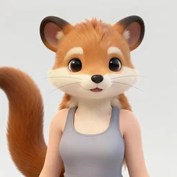 character portrait of a female anthro possum fursona with a tail and a cute beautiful attractive detailed furry face wearing a tanktop and slacks with arm tattoos. Character design by charlie bowater, ross tran, artgerm, and makoto shinkai, detailed, inked, western comic book art