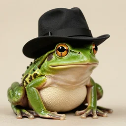 A photo of a frog with a hat, he is very sophisticated, 1934