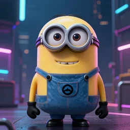 “minion batman, UHD, hyperrealistic render, 4k, cyberpunk”