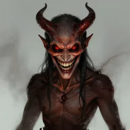 a demon with a sickening smile, digital art, concept art