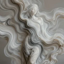 a beautiful human with flowy marble textures