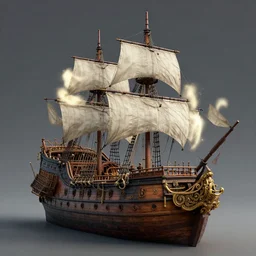 a single highly detailed 4 k fantasy matte painting of. historically accurate. 3 d model of pirate ship. magic