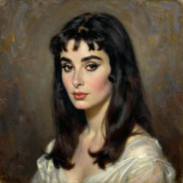 beautiful portrait of elizabeth taylor as cleopatra, oil on canvas, impressionism, trending on artstation,