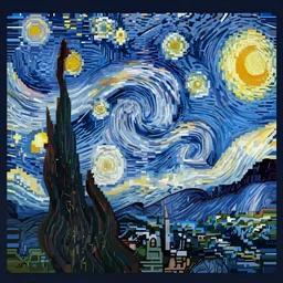 Van Gogh in pixel art
