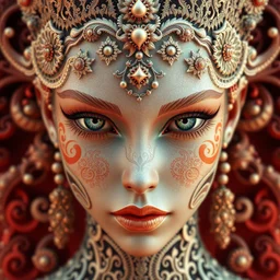 wonderful princess of fractals and patterns, beautiful face, hyper detailed, background intricate and detailed, ornate 8 k gorgeous intricate detailed, octane render