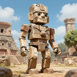an ancient humanoid robot made by the ancient mayans