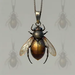concept art of small insect pendant, fantasy illustration, trending on artstation, dungeon and dragon, symmetry