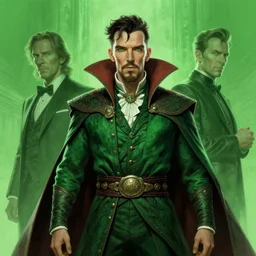 a highly detailed green digital painting of stephen strange, by james gurney, greg rutkowski, by craig mullins