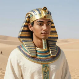 Portrait of Haku from Spirited away as a young handsome clean shaven egyptian prince in the desert, highly detailed, smooth, sharp focus, artstation, illustration, digital art by WLOP