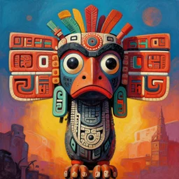 totem aztek tribal deepdream comic book style painting