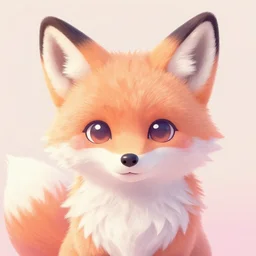 a really cute fluffy fox furry character, pastel texture, matte painting hyperpop portrait trending on pixiv
