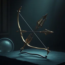a bow of unlimited arrow artifice object study display on a table fantasy artwork detailed and intricate digital painting trending on artstation by wlop octane render