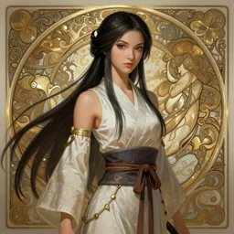 Avatar Kyoshi from Avatar The Last Airbender, fantasy, intricate, elegant, highly detailed, digital painting, artstation, concept art, matte, sharp focus, illustration, art by Artgerm and Greg Rutkowski and Alphonse Mucha