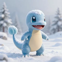 charmander made of snow, concept art, octane render, unreal engine 5, highly detailed, high quality, 8 k, soft lighting, realistic face, path traced