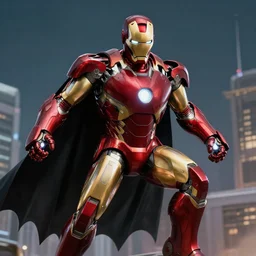 a photo of ironman fused with batman
