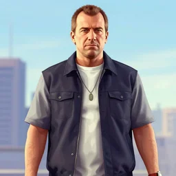 Geert Wilders in GTA V, cover art by Stephen Bliss, artstation, no text