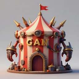 evil carnival decorations, 2 d artwork by dom qwek, front side full, trending on polycount, artstation, 2 d hard surface modeling, hd, vray, 8 k, sharp high quality artwork in style of greg rutkowski, concept art, blizzard artwork