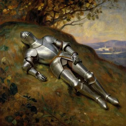 beautiful medival knight s sleeping on hills by henri rousseau masterpiece shadows and highlights mucha beksinski