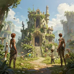 concept art, a beautiful highly detailed display of a fantasy small, bright, noon light, realistic daylight lighting poster by ilya kuvshinov, magali villeneuve, artgerm, jeremy lipkin and michael garmash and rob rey