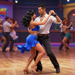 semi realistic portrait  Salsa Dancing  in the game psx bust a move and bust a groove spinoff by PLAYSTATION