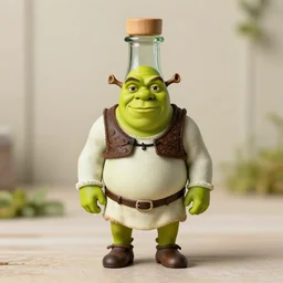 a bottle inspired by shrek's design, ia bottle n the shape of shrek