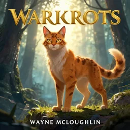 book cover for warrior cats by wayne mcloughlin, backlighting