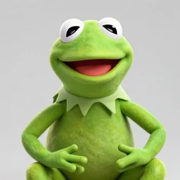 kermit the frog doing a funny face, digital art, photorealistic
