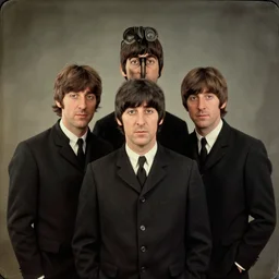 The Beatles, Daguerreotype, 1852, rendered in octane, rendered in vray, rendered in Arnold, insanely detailed, photorealistic, cinematic, global illumination