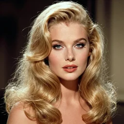 stunning award - winning portrait by peter lindbergh of a beautiful young blonde woman. vintage hollywood glamour. long shiny wavy hair. movie star makeup. vogue. fashion photography. sharp focus. canon 5 0 mm.