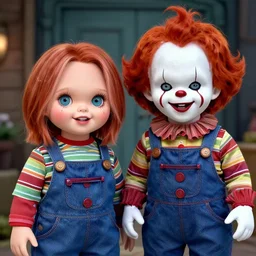 Tiffany from Chucky and pennywise together, illustration, digital art, well detailed