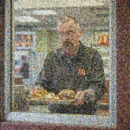 walter white at mcdonalds window, serving food