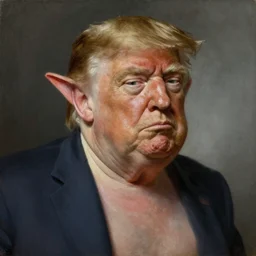Painting of Donald Trump as a troll. Old. Unhappy. Very Fat. Art by william adolphe bouguereau. Very very very very very very much detailed. 4K. Award winning.
