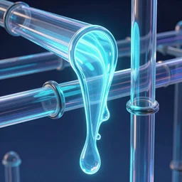 neon glowing fluid flowing through glass pipes by disney concept artists, blunt borders, rule of thirds