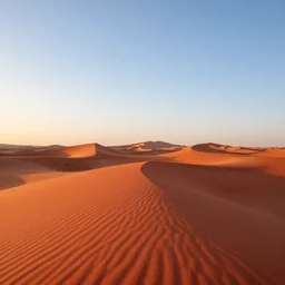egyptian red sand desert, beautiful, dawn, photorealistic, panoramic shot, 4 k