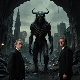 the creature from the black city, film still from the movie directed by denis villeneuve and david cronenberg with art direction by salvador dali and zdzisław beksinski, wide lens